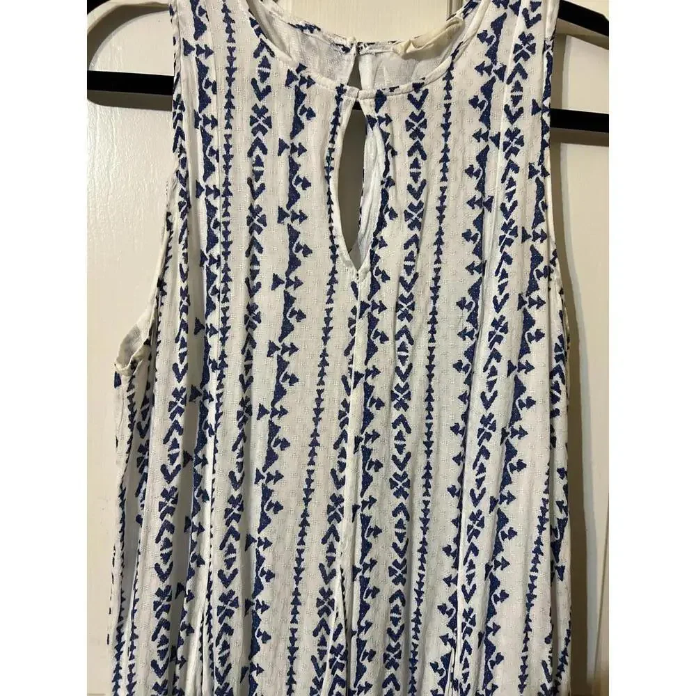 Altar’d State Women's cottagecore Casual Dress Blue Leaf - Picture 4 of 7